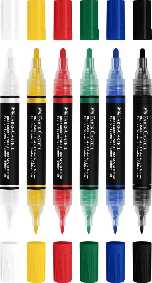 Faber-Castell Acrylmarker Black Edition FC-285507 - 6 Stuks