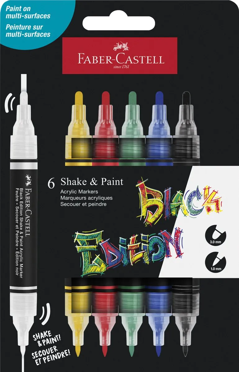 Faber-Castell Acrylmarker Black Edition FC-285507 - 6 Stuks - afbeelding 6 van 6