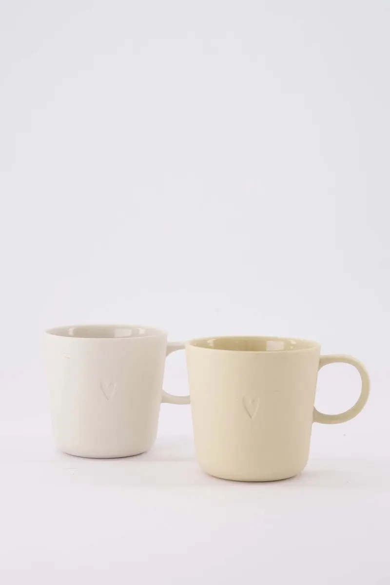 Zusss Set Van 2 Koffiemokken Met Oor Hartje