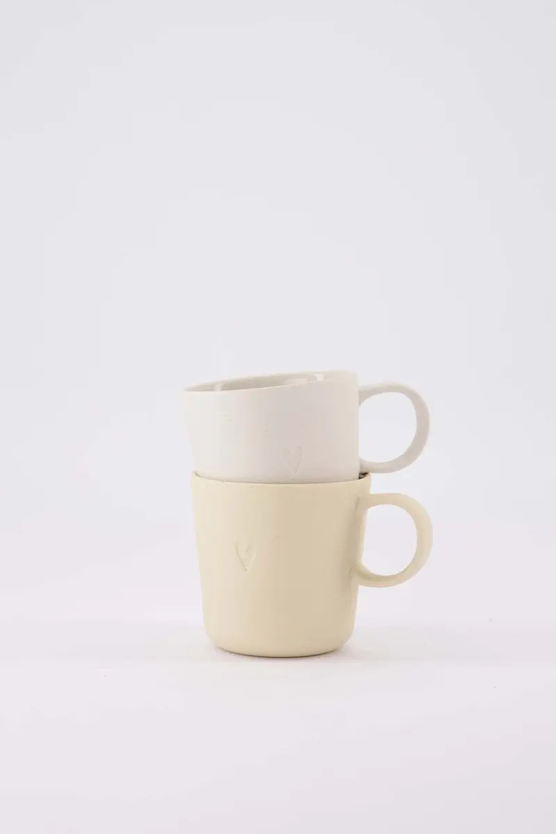 Zusss Keramieken Koffiemokken Set - 2 Stuks 230ml - Zand