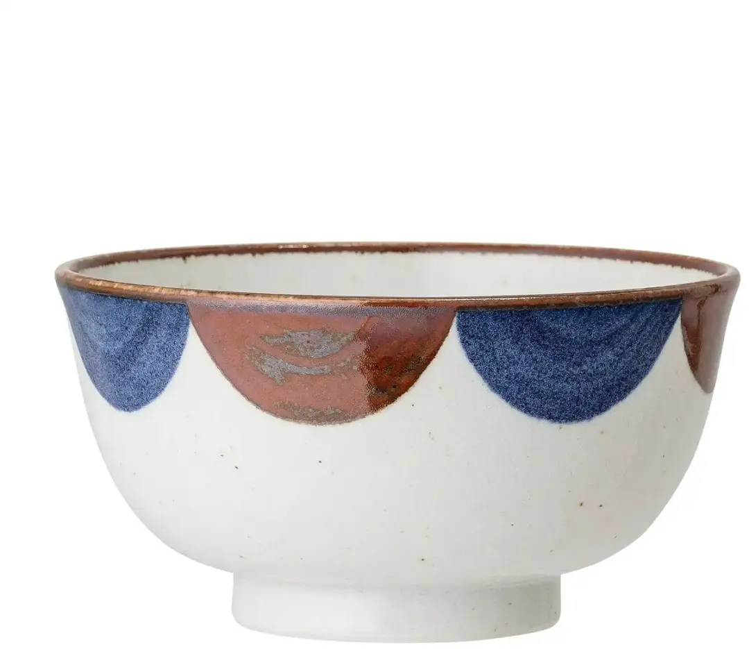 Bloomingville Schaal porselein blauw Camellia 8x16cm