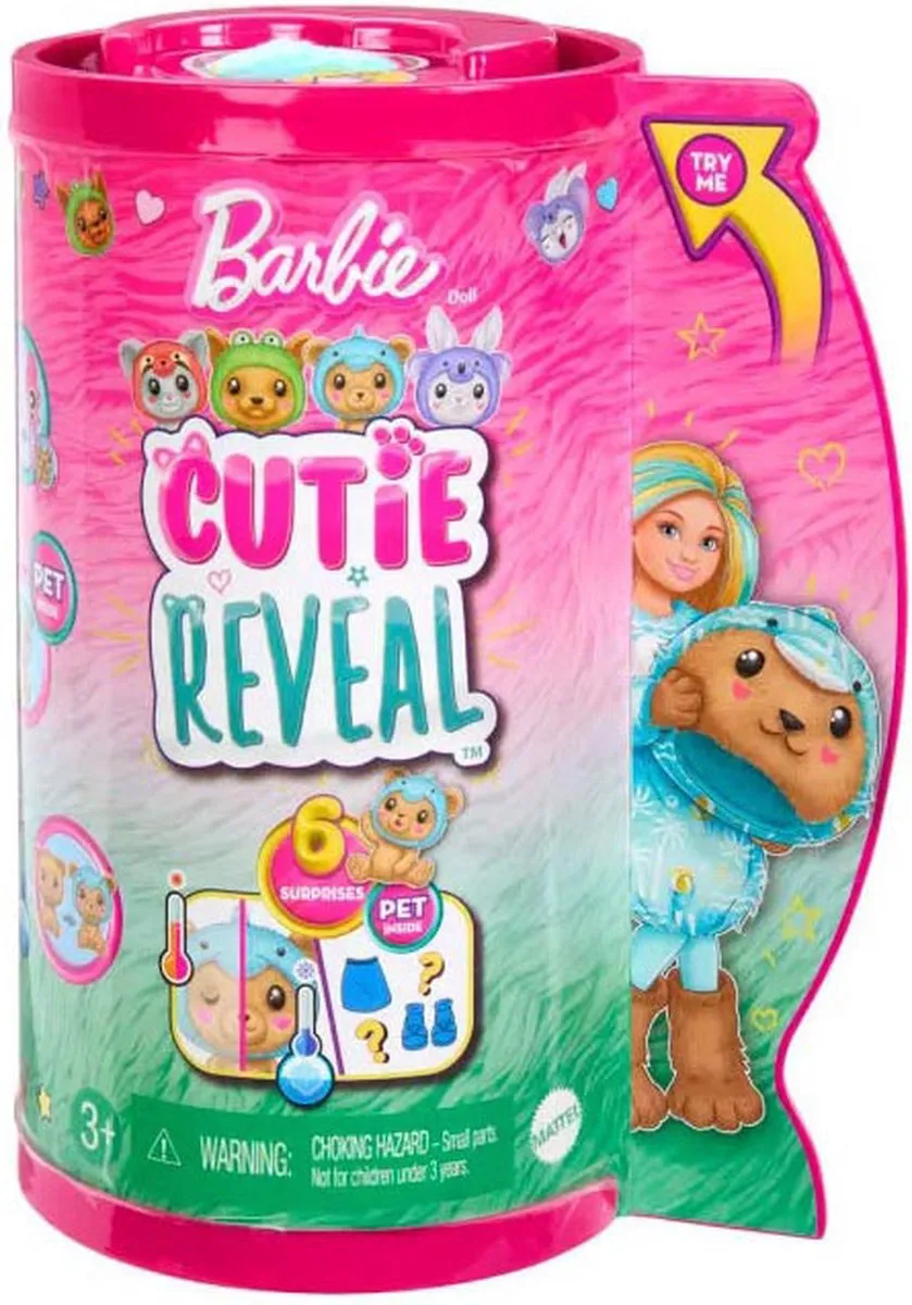 Barbie Cutie Reveal Pop HRK30 - Teddybeer Dolfijn Pop 13,9cm