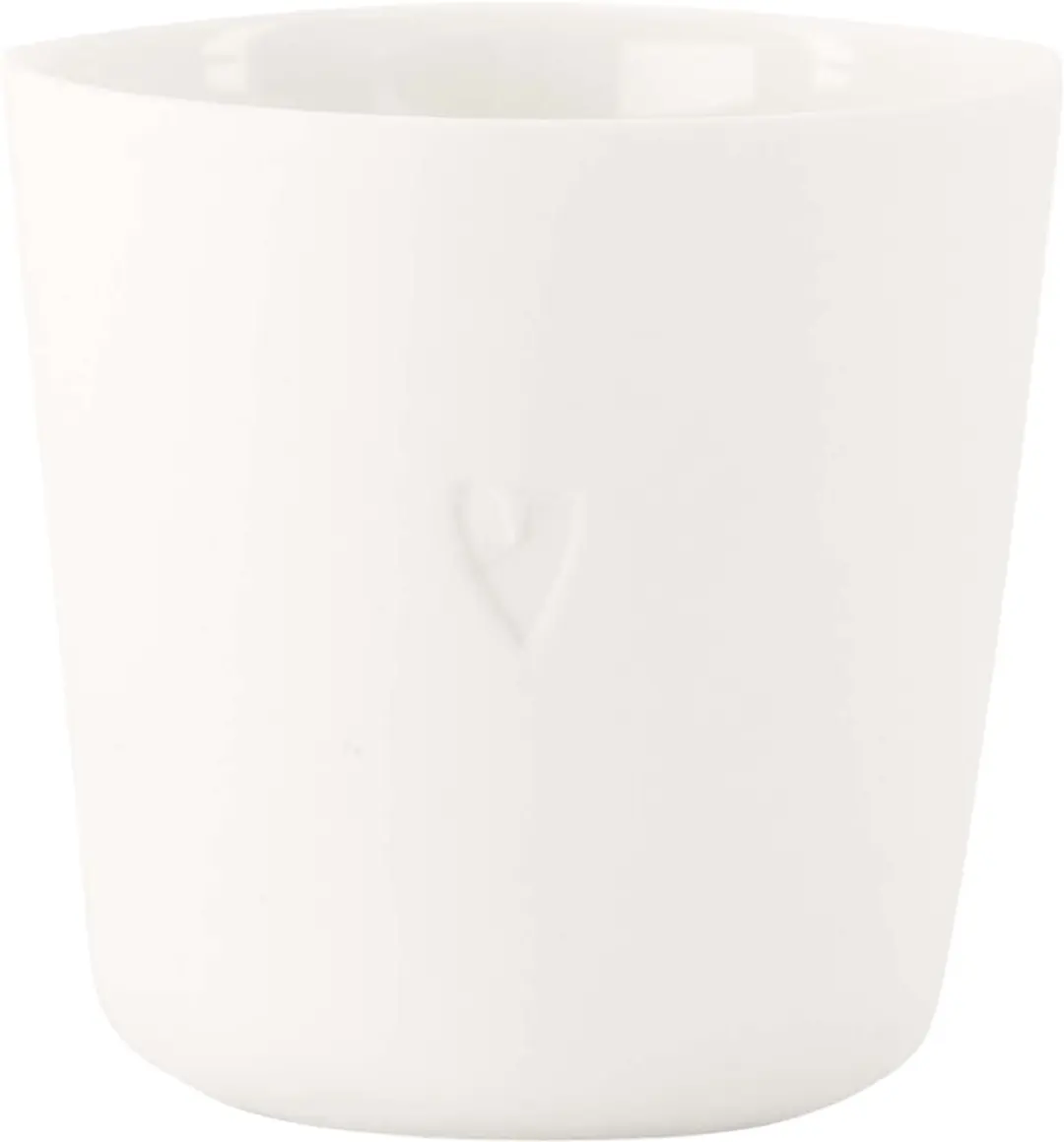 Zusss Set Van 2 Koffiemokken Hartje - Keramiek 230ml - Wit/Zand