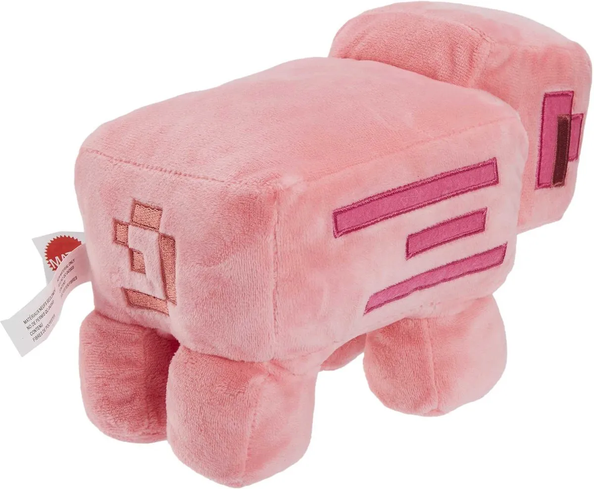 Mattel Minecraft Pluchen Varken - 20 cm Roze