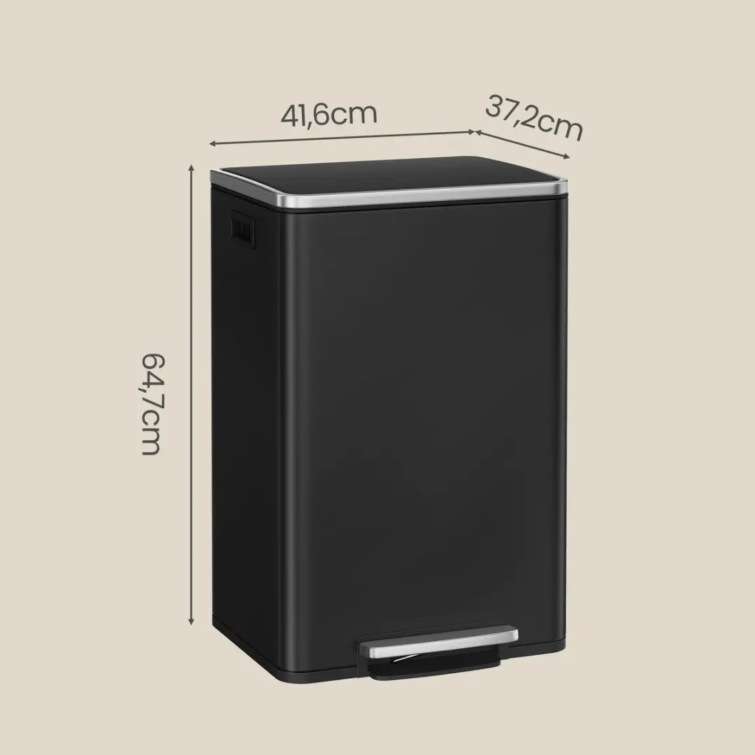 Songmics LTB595B02 Pedaalemmer 50L - Zwart