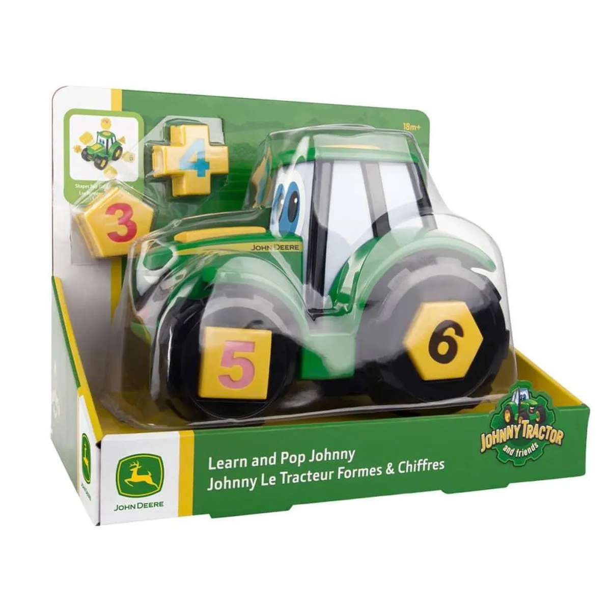 Tomy Johnny Tractor John Deere Educatief Speelgoed - MPN 46654 - Groen/Geel - afbeelding 6 van 6