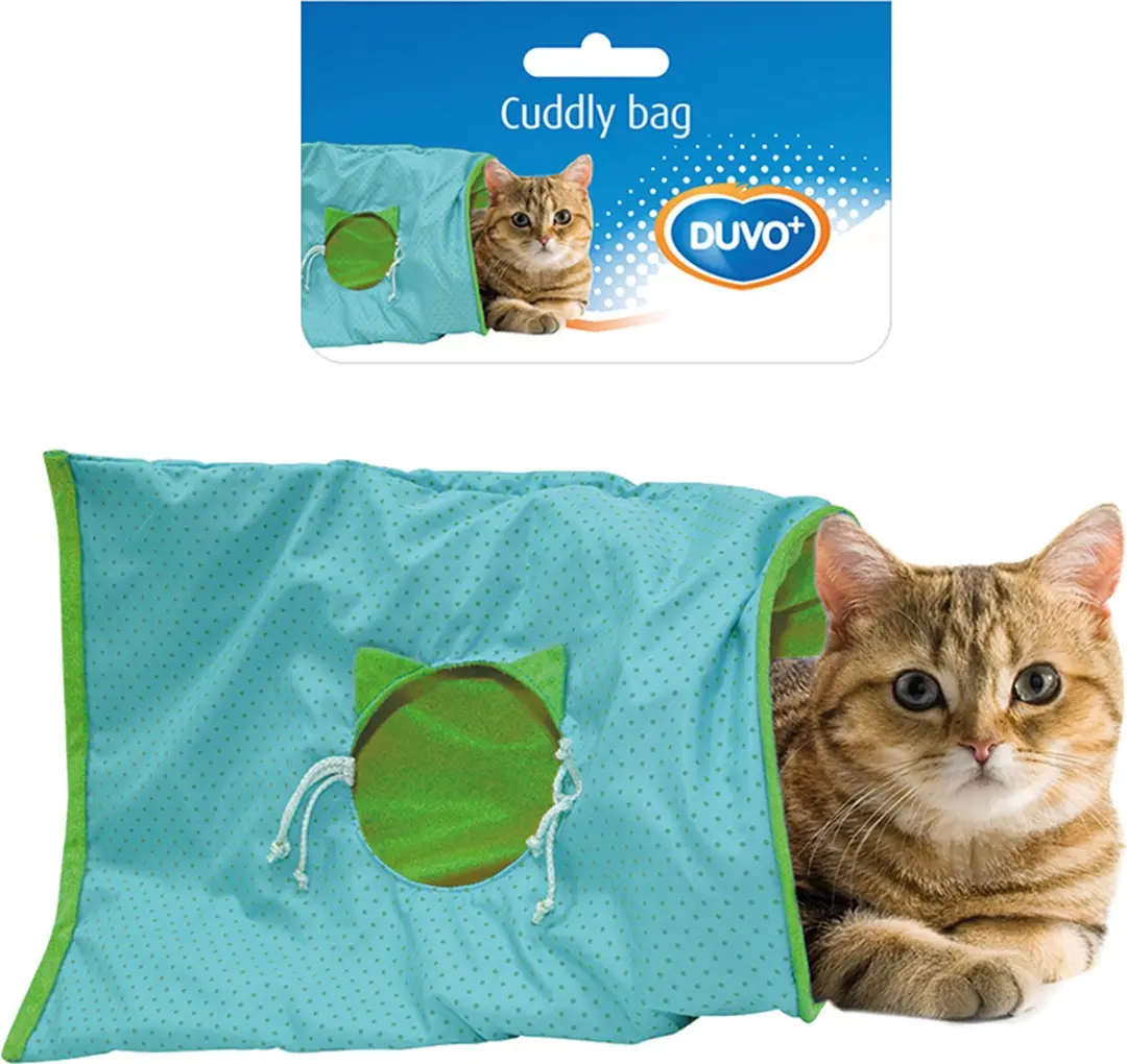 DuvoPlus Speeltunnel Crackle Kat - 50x38x0,5cm - Blauw