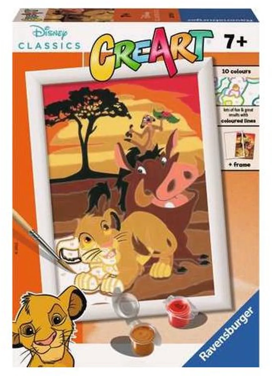 Ravensburger CreArt Disney The Lion King Schilderen op nummer - Multicolor - 15 Kleuren
