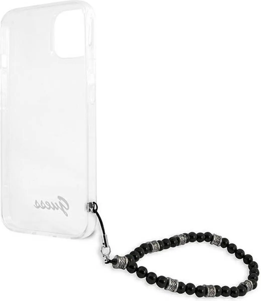 Guess PC Script Back Case Transparant - iPhone 13 - Zwarte Parels - afbeelding 6 van 6
