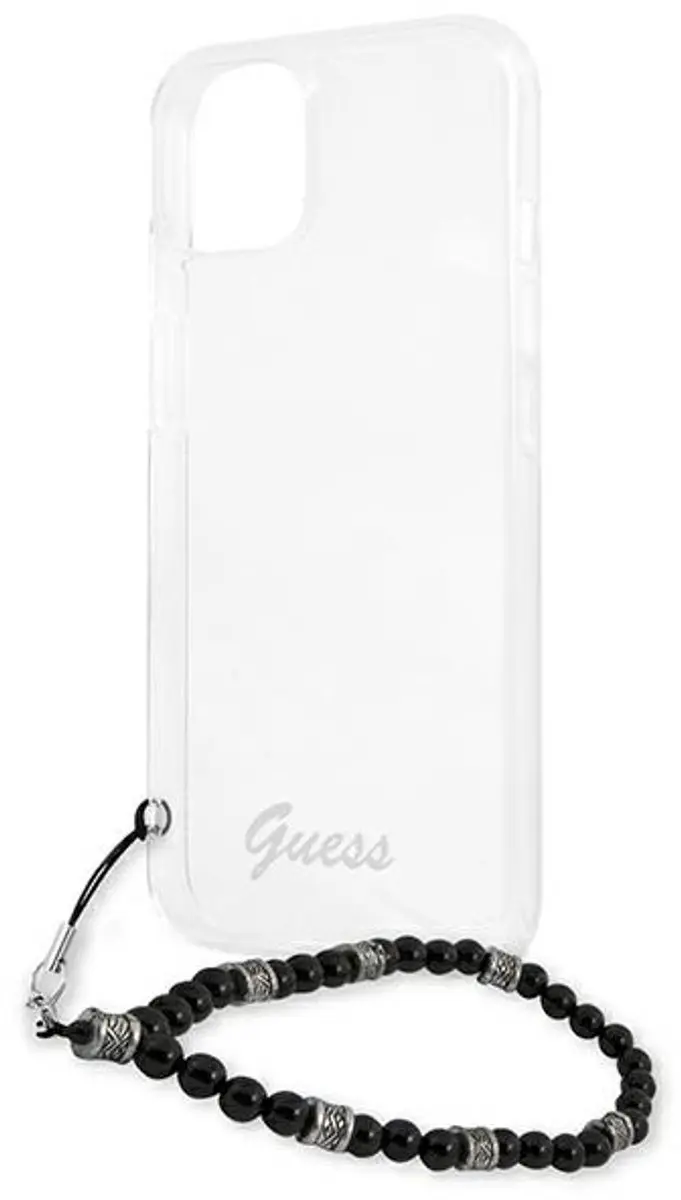 Guess PC Script Back Case Transparant - iPhone 13 - Zwarte Parels