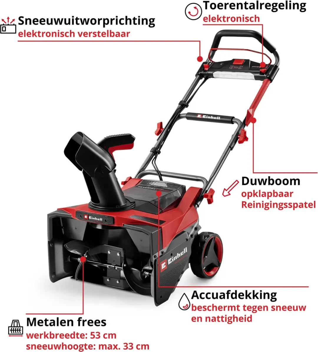 Einhell Professional Accu Sneeuwfrees GP-ST 36/53 Li E BL - 36V - 53cm