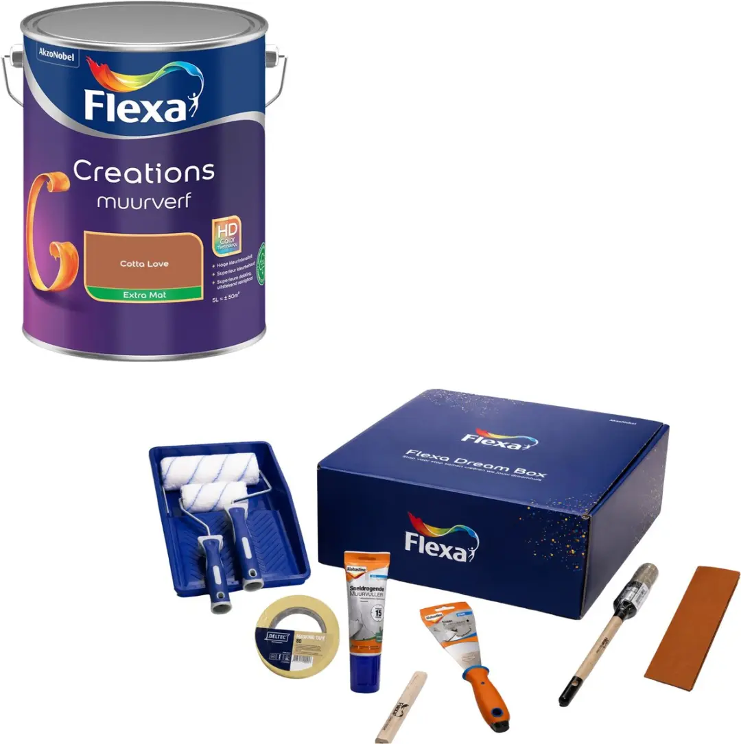 Flexa Dream Box & Creations Muurverf Extra Mat Cotta Love 5L