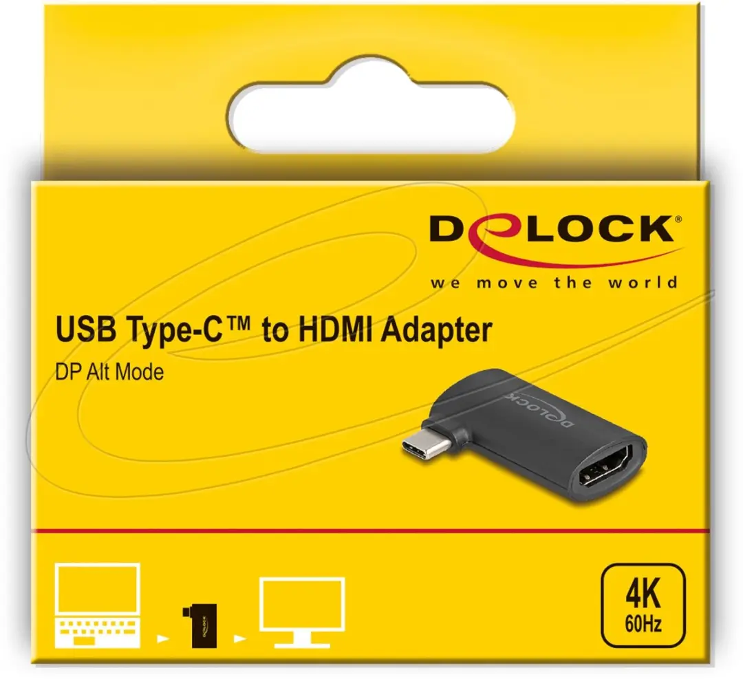 Delock 64289 USB-C naar HDMI Adapter 4K - Zwart - afbeelding 2 van 4