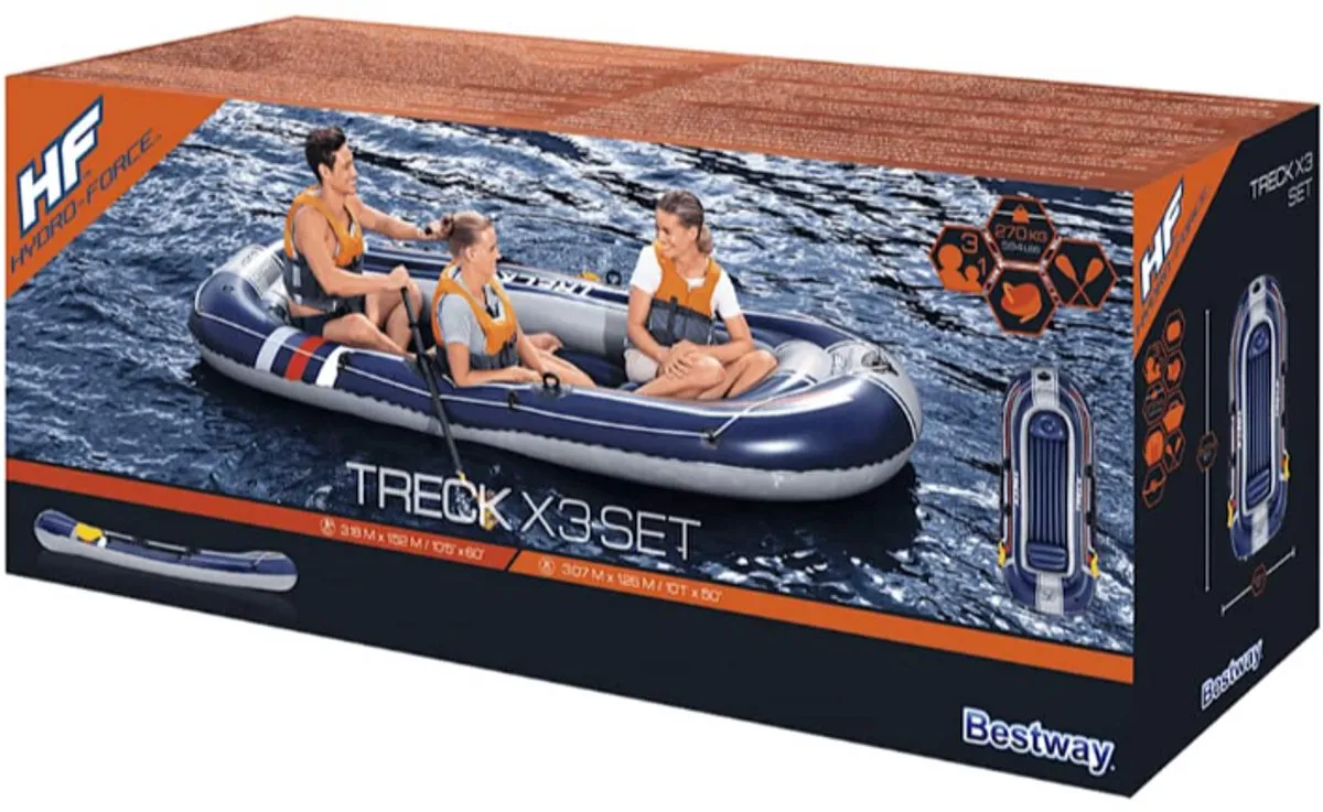 Bestway Hydro-Force Treck X3 Opblaasboot 307x126cm - Blauw - afbeelding 6 van 6