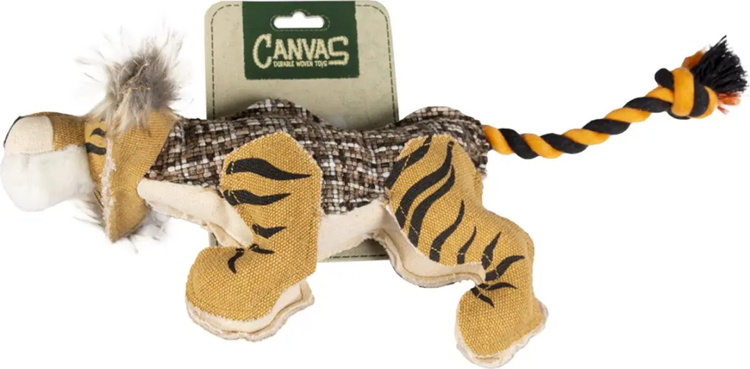 DuvoPlus Speelgoed Hond Canvas Tijger 13x34x15cm - Gemengde Kleuren