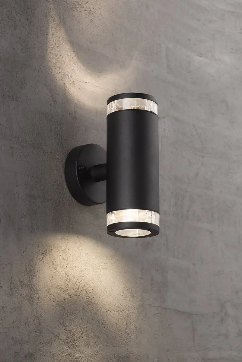 Nordlux Birk Wandlamp Up & Down 2xGU10 - Zwart
