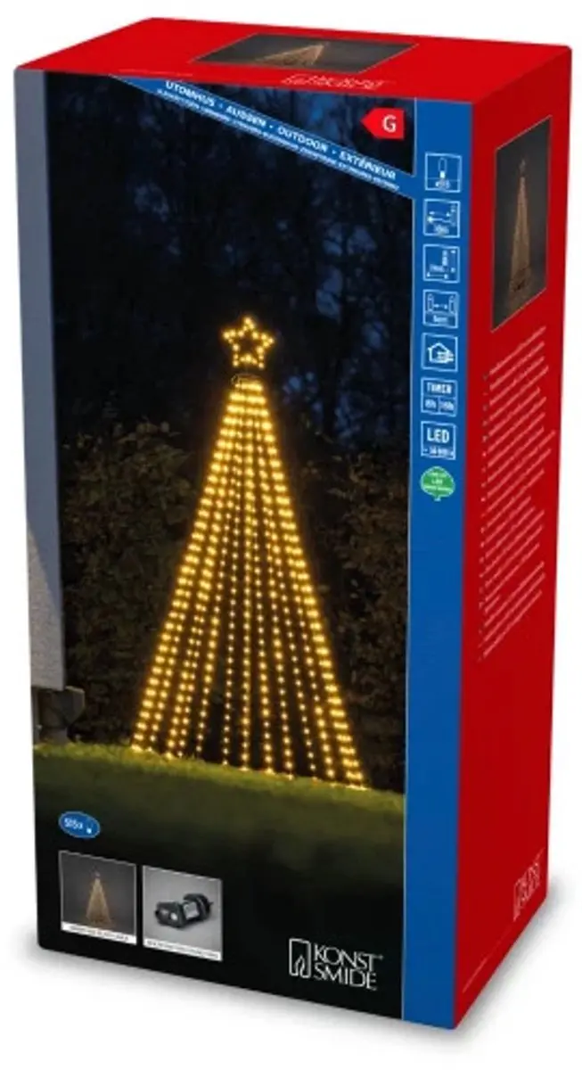 Konstsmide LED Lichtgordijn 3D Kegel Pyramide - 515 Punten - 6W - 180cm