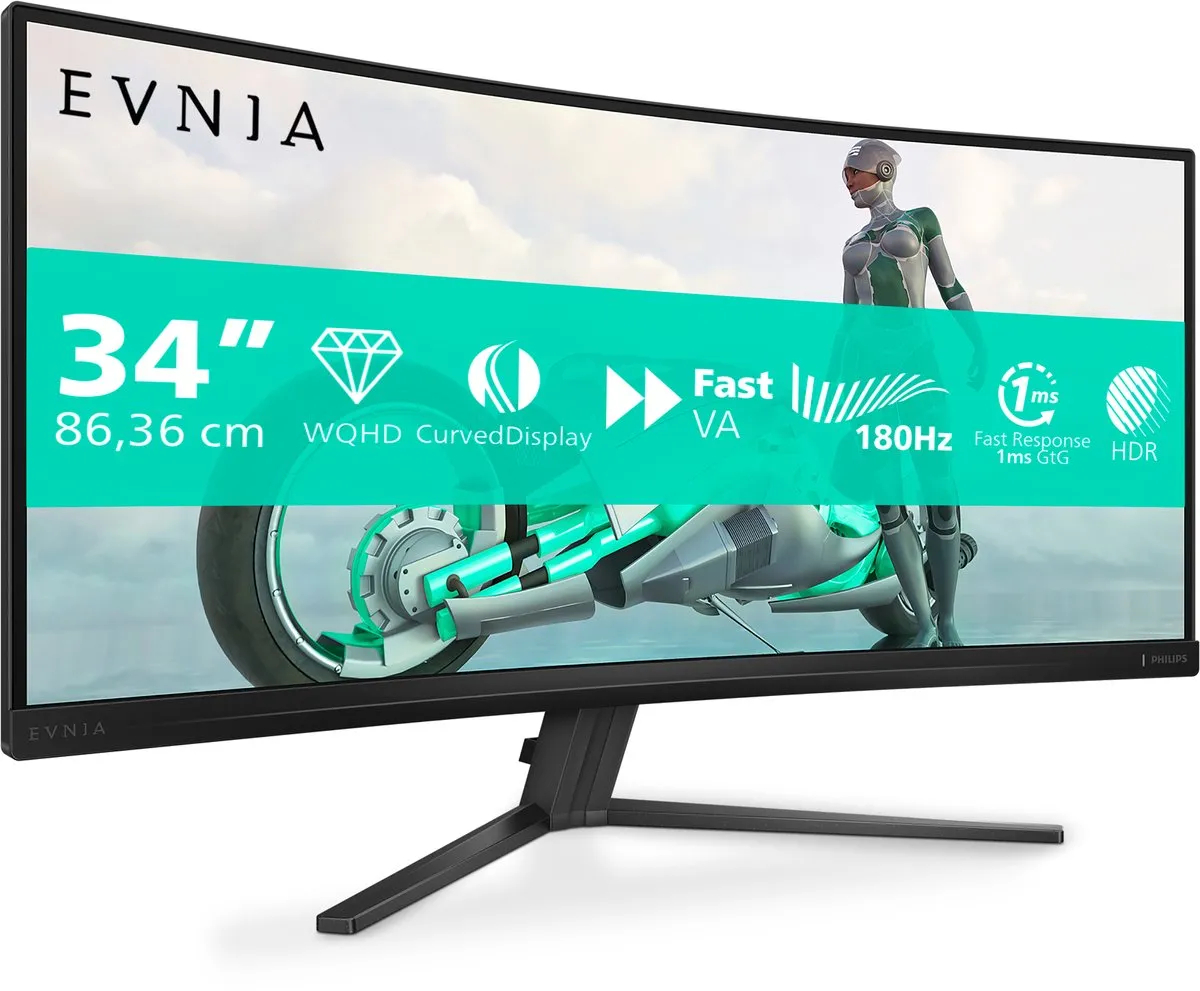 Philips Evnia 34M2C3500L Curved Monitor - 34 inch QHD 180Hz