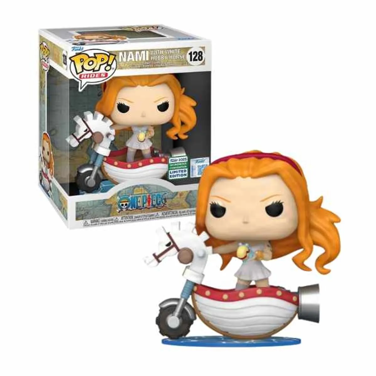 Funko Pop! One Piece Nami met Wit Hobby Paard #128