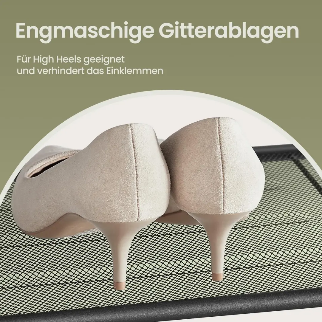 Songmics Schoenenrek 4 Vakken - Greige/Zwart