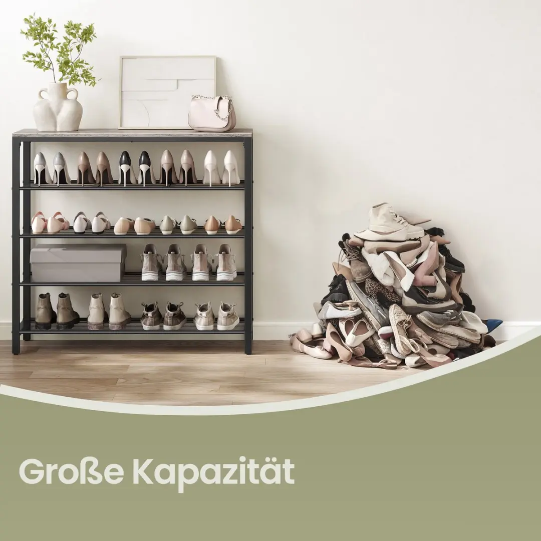 Songmics Schoenenrek 4 Vakken - Greige/Zwart