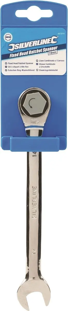 Silverline Vaste Steek-Ringratelsleutel 14mm