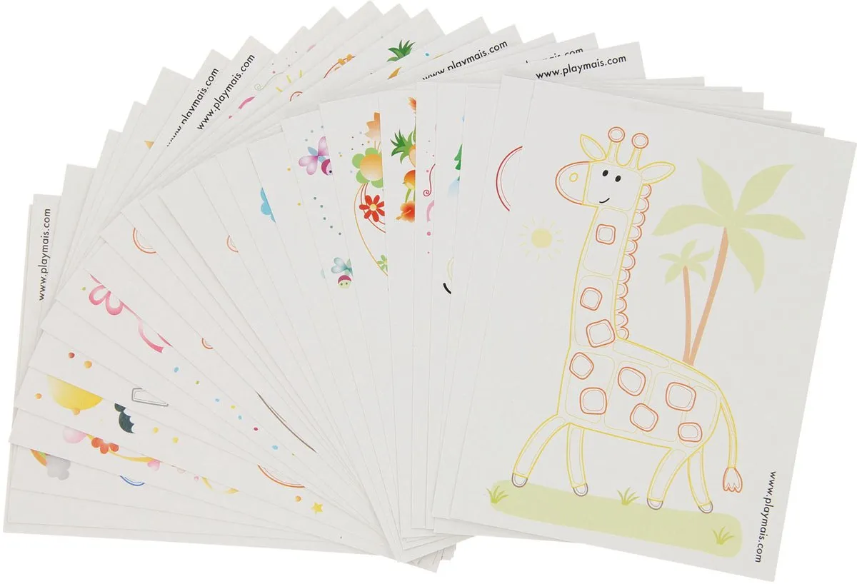 PlayMais Kaarten Versieren - 24 Stuks Wit