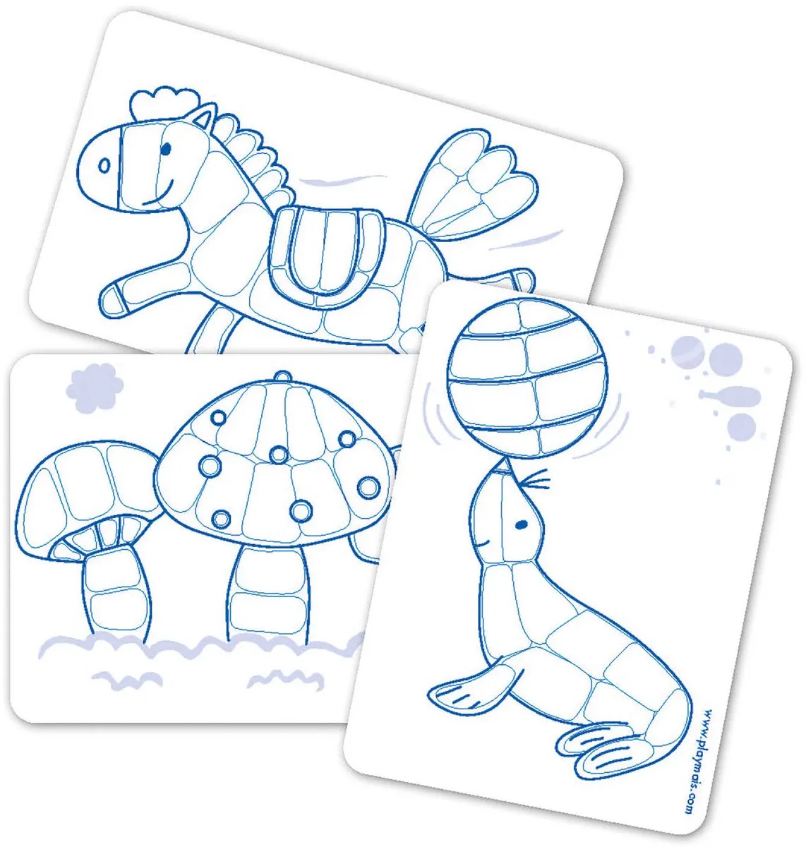 PlayMais Kaarten Versieren - 24 Stuks Wit
