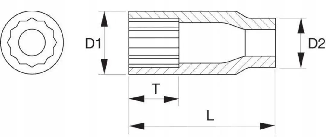 Bahco A6800DM-14 Dopsleutel 12-kant 14mm