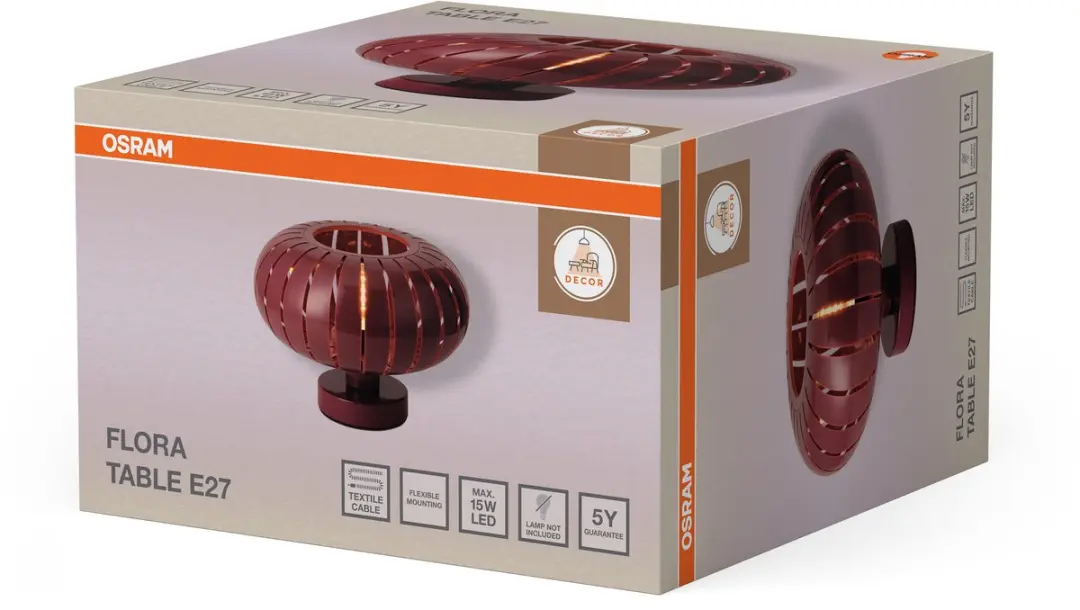 Osram Decor Flora Table E27 Rood - 280cm - afbeelding 3 van 4
