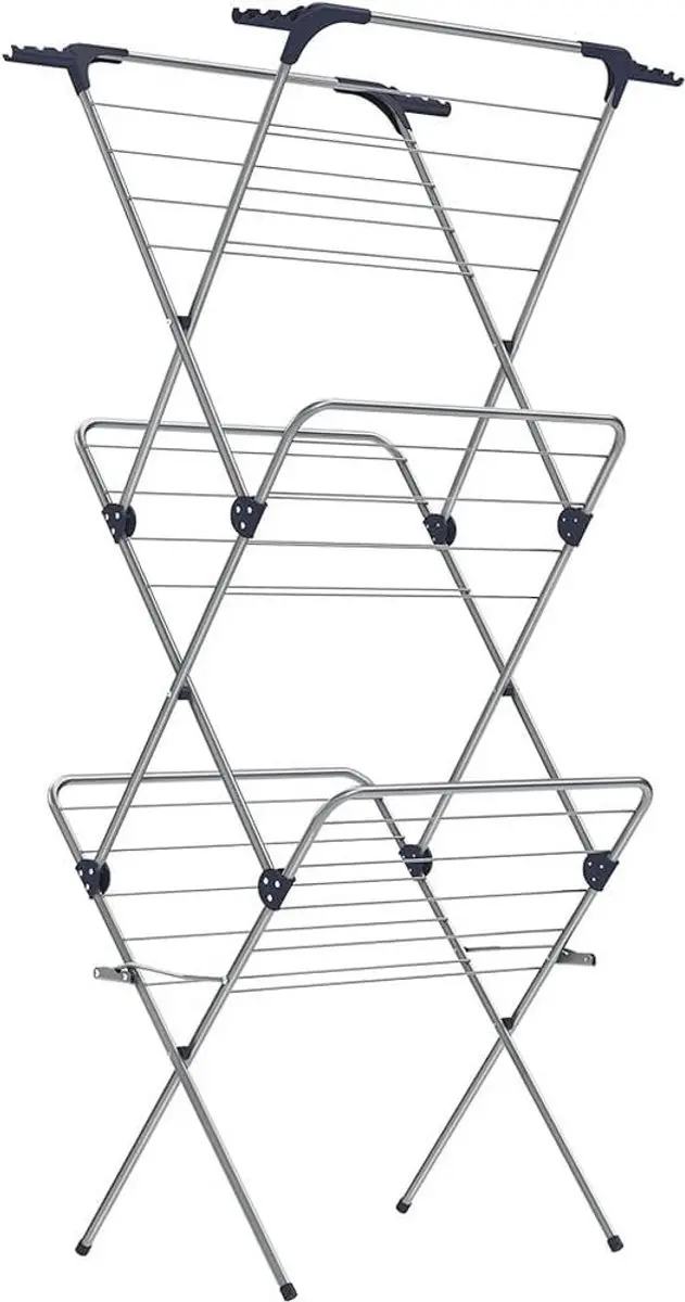 Songmics Opvouwbare Kledingdroger 20m - 46x70,5x155cm Grijs