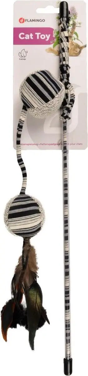 Flamingo Pirin Hengel Kattenspeelgoed - 100x4,5cm - Zwart