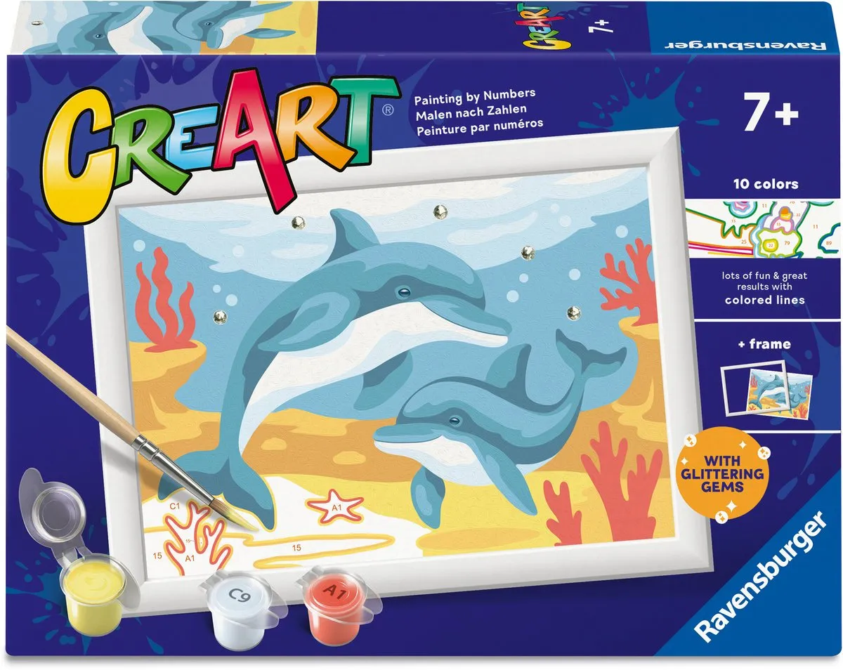 Ravensburger CreArt Springende Dolfijn Schilderen op Nummer - Meerkleurig