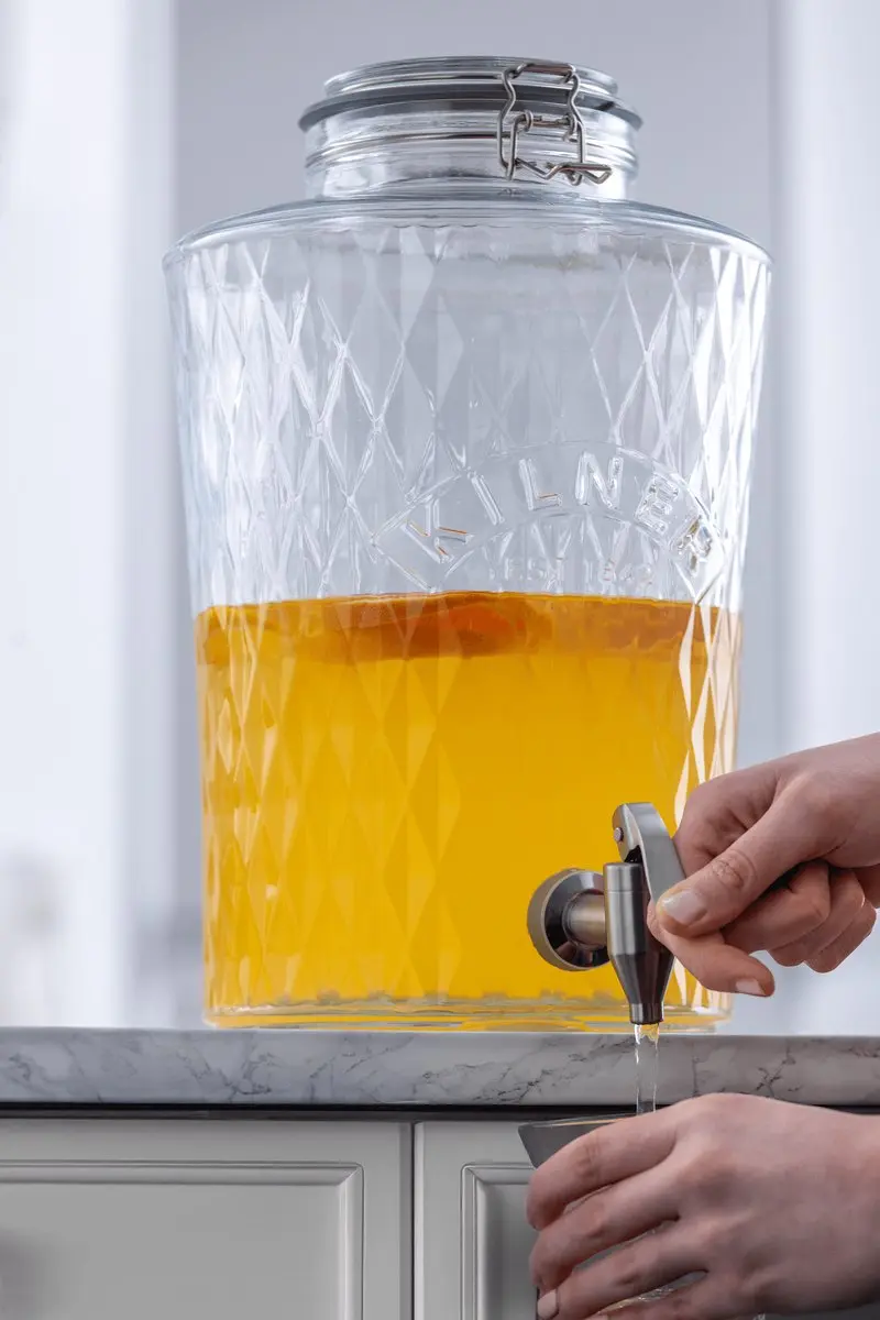 Kilner Diamond Drankdispenser 8L - RVS kraantje