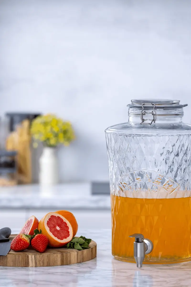 Kilner Diamond Drankdispenser 8L - RVS kraantje