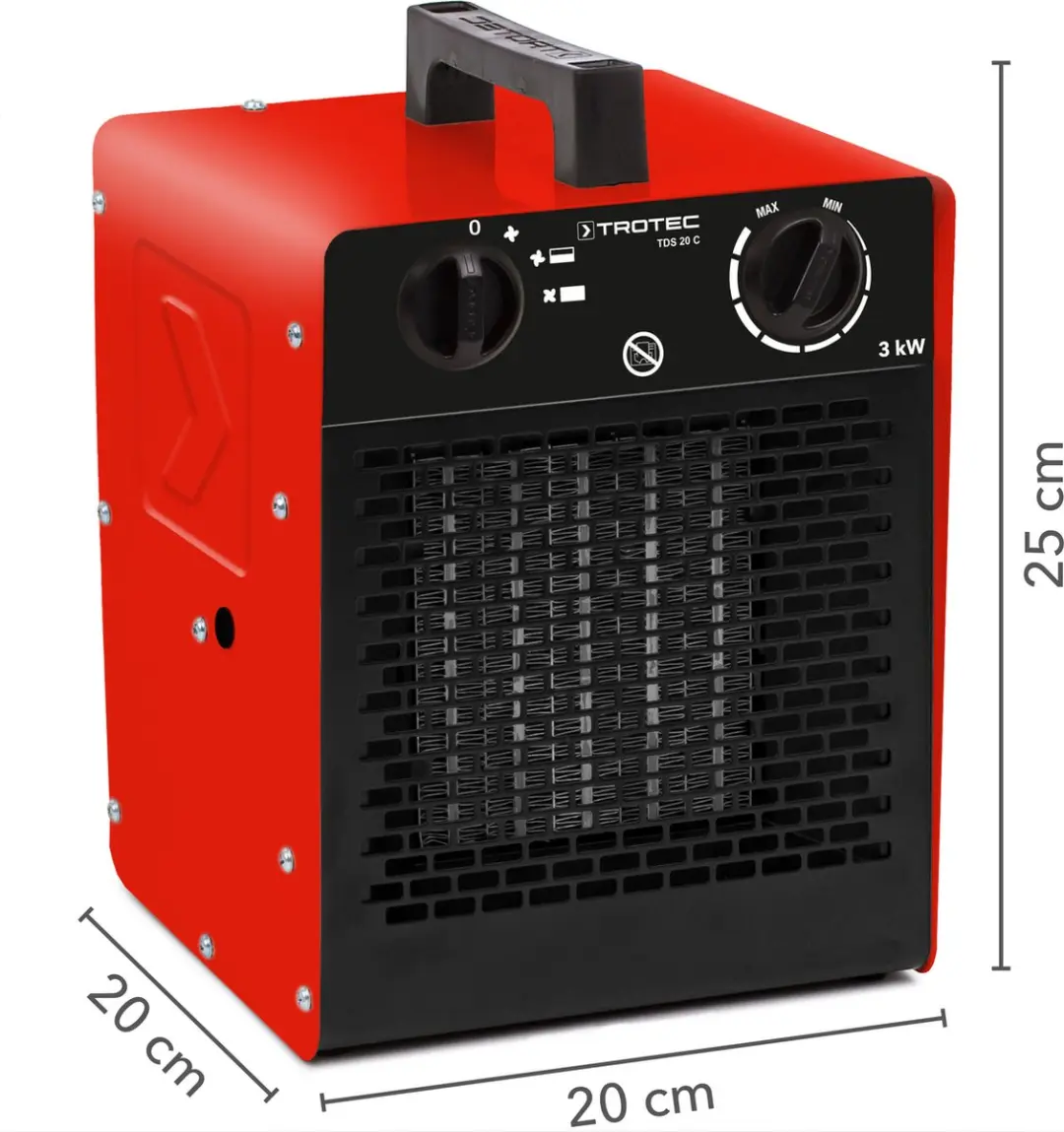 Trotec TDS 20 C Keramische Verwarming - 3000W - Rood