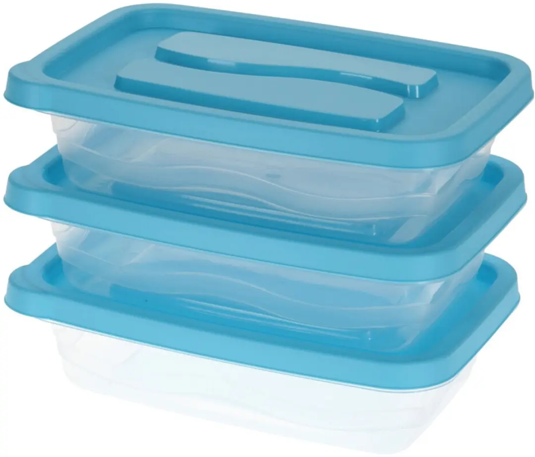 Excellent Houseware Voorraadbakjes 1020ml - Blauw - 6 Stuks - afbeelding 2 van 2