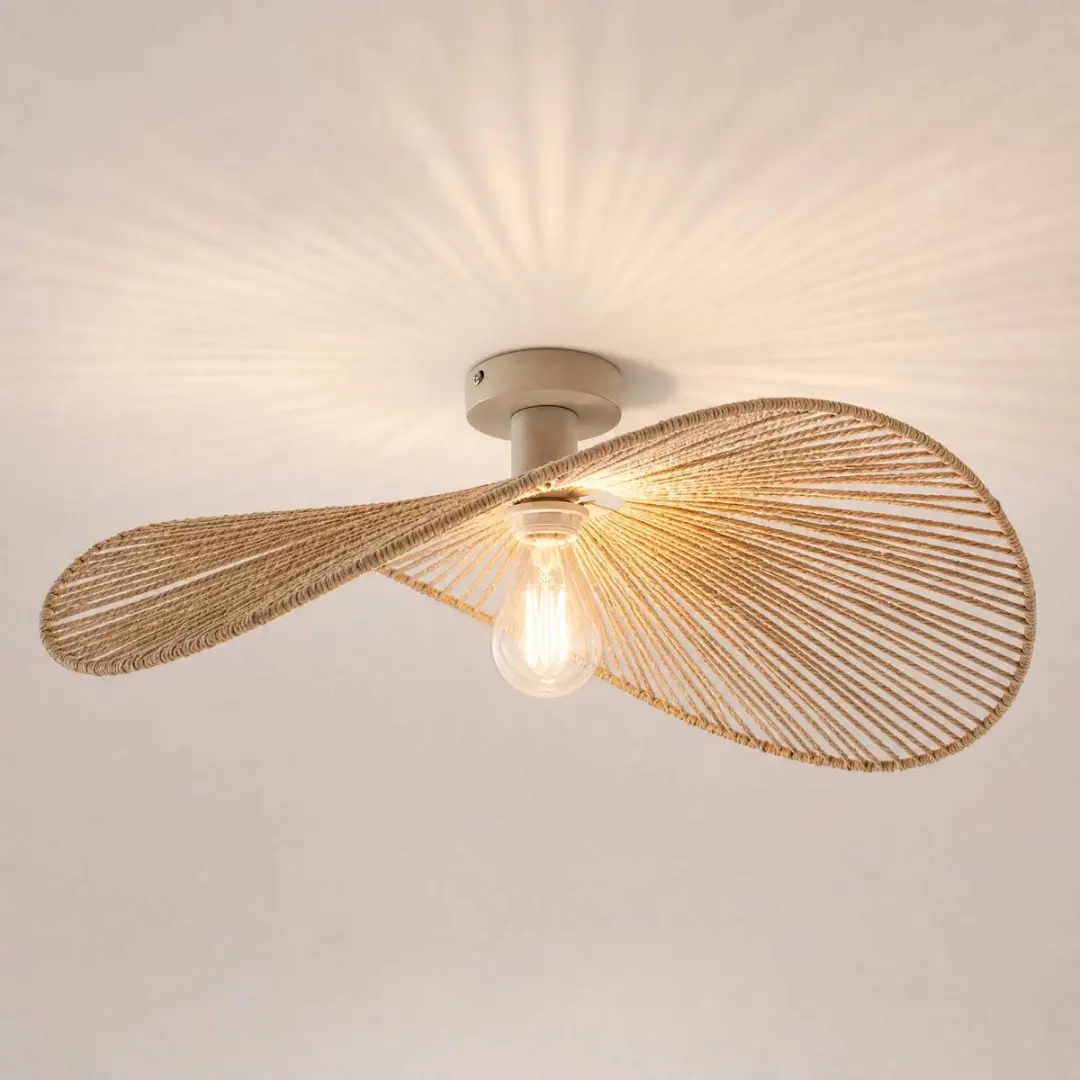 Lindby Plafondlamp 1 Licht E27 - Beige - afbeelding 6 van 6