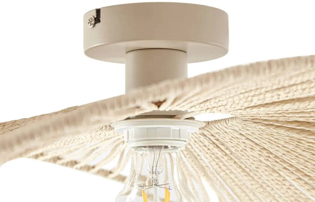 Lindby Plafondlamp 1 Licht E27 - Beige - afbeelding 5 van 6