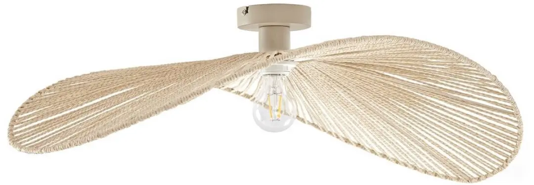 Lindby Plafondlamp 1 Licht E27 - Beige - afbeelding 4 van 6