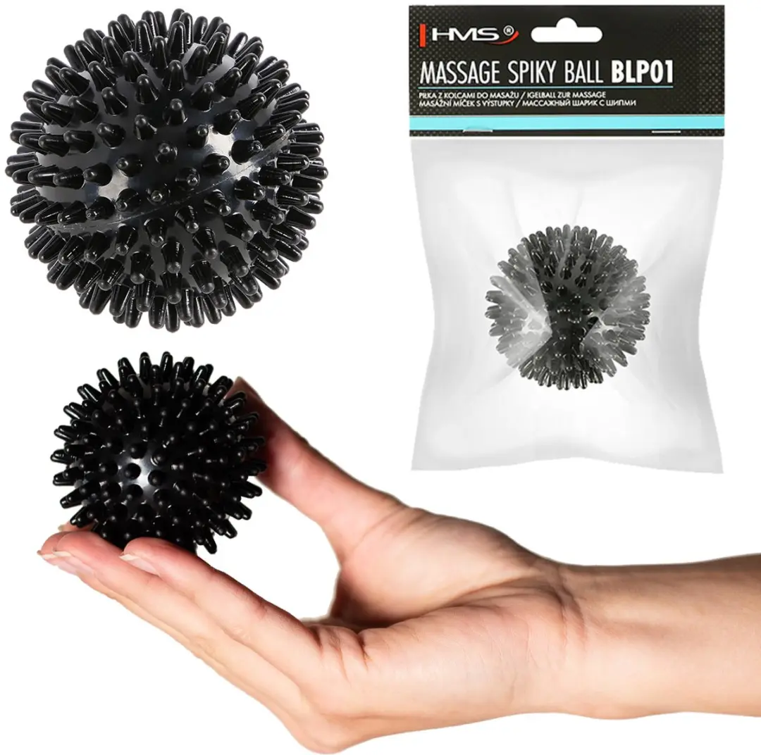 HMS Fitness Lacrosse Massagebal Spiky - Zwart - afbeelding 5 van 6