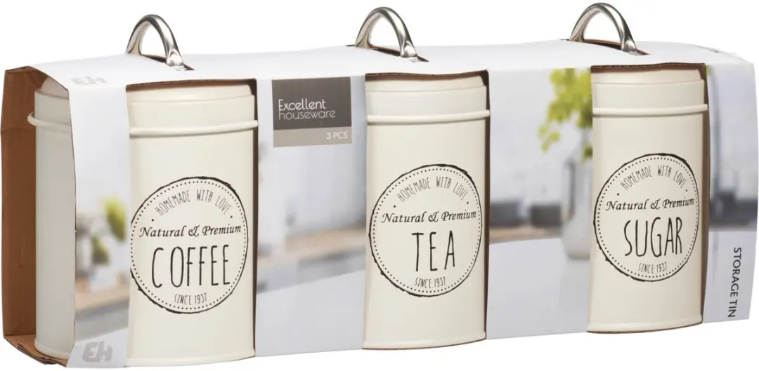 Excellent Houseware Keuken Voorraadblikken 3 Stuks