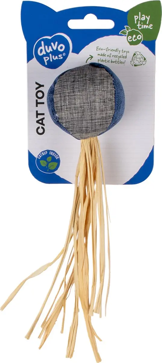 Duvo+ Eco Navy Bal & Catnip Kattenkruid - 4,5x4,5x20cm