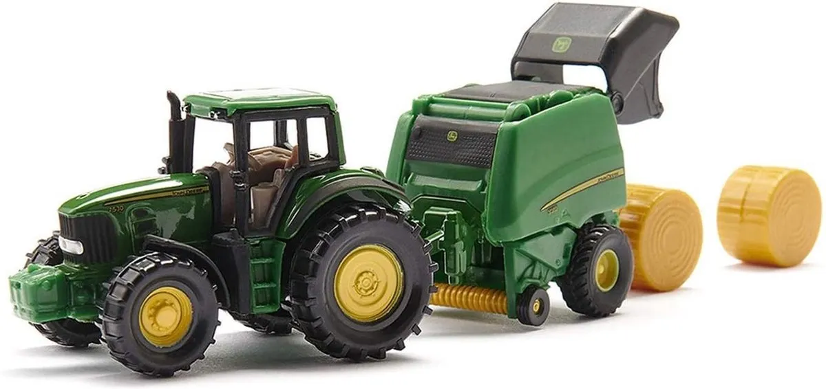 SIKU 1665 John Deere Tractor met Balenpers - Groen/Geel - afbeelding 6 van 6