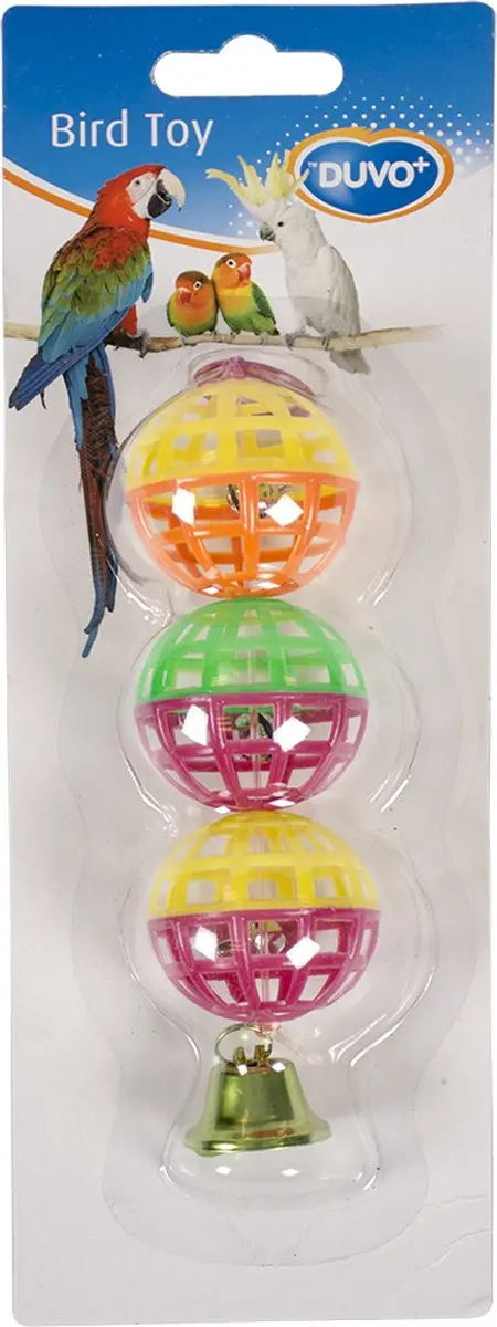 Duvo Speelballetjes met bellen Ø4 - 15cm - Bont