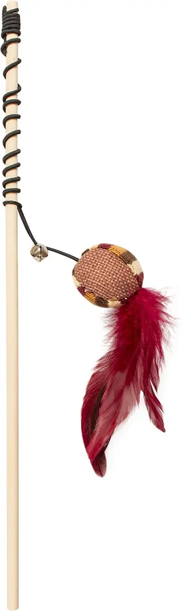 Duvo Speelhengel Knitted Bal met Veren