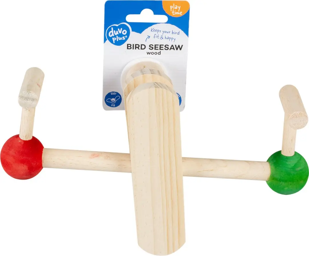 DuvoPlus Vogel Gym Houten Wipplank 23x16x7,5cm - Meerkleurig