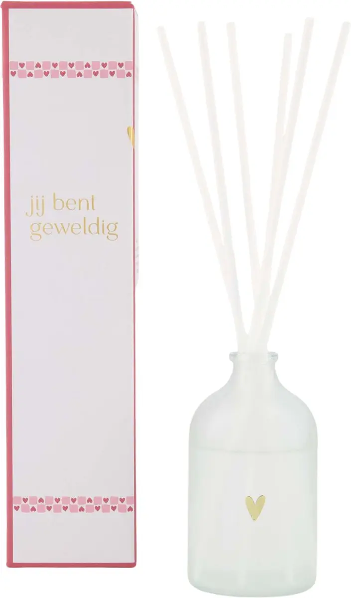 Zusss Best Sister Koffiemok & Geurstokjes - 225ml - 2 Stuks - Wit/Rozig Keramiek