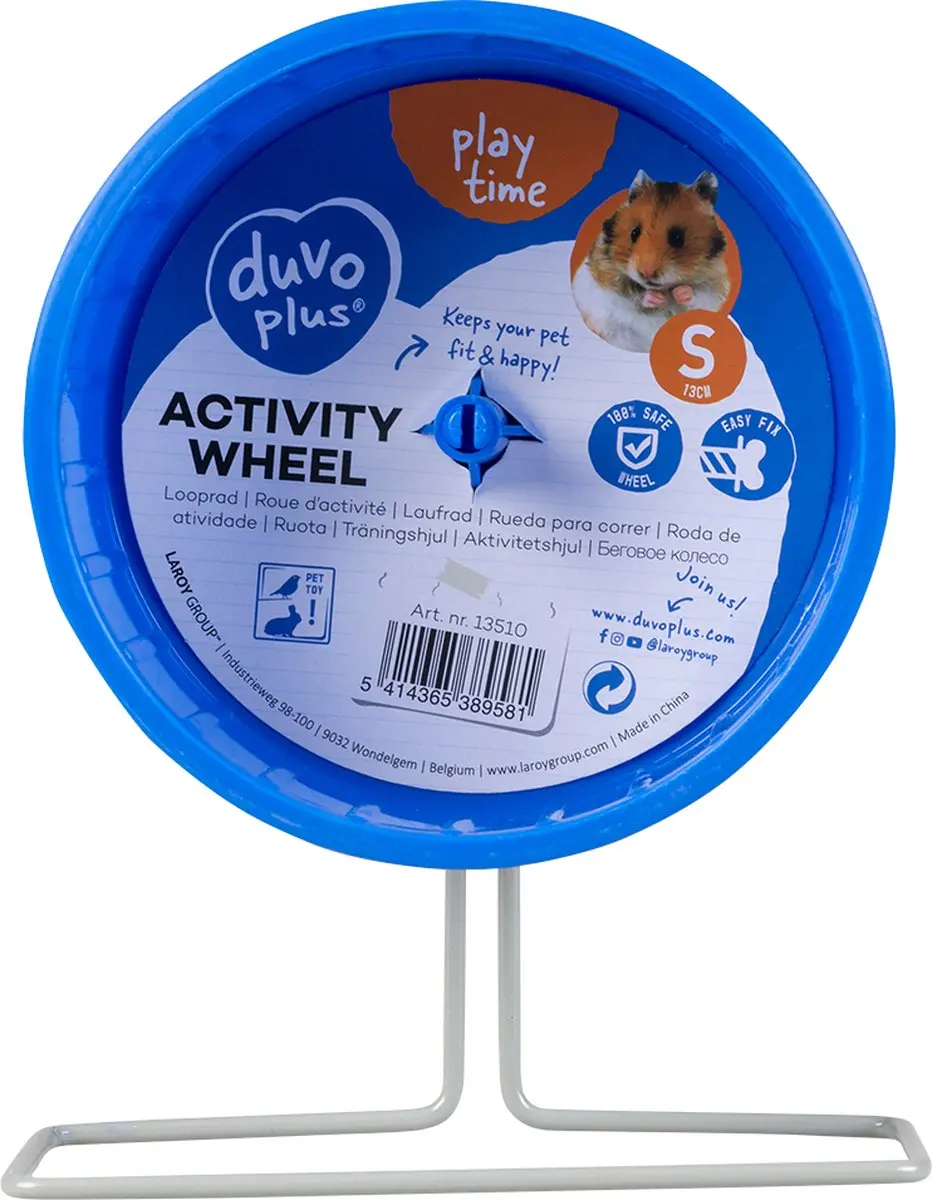 DuvoPlus Knaagdier Looprad M - Ø20cm - Blauw
