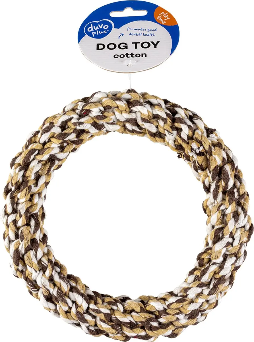 DuvoPlus Vogel Speelgoed Knoop Katoen Ring Mix 19cm